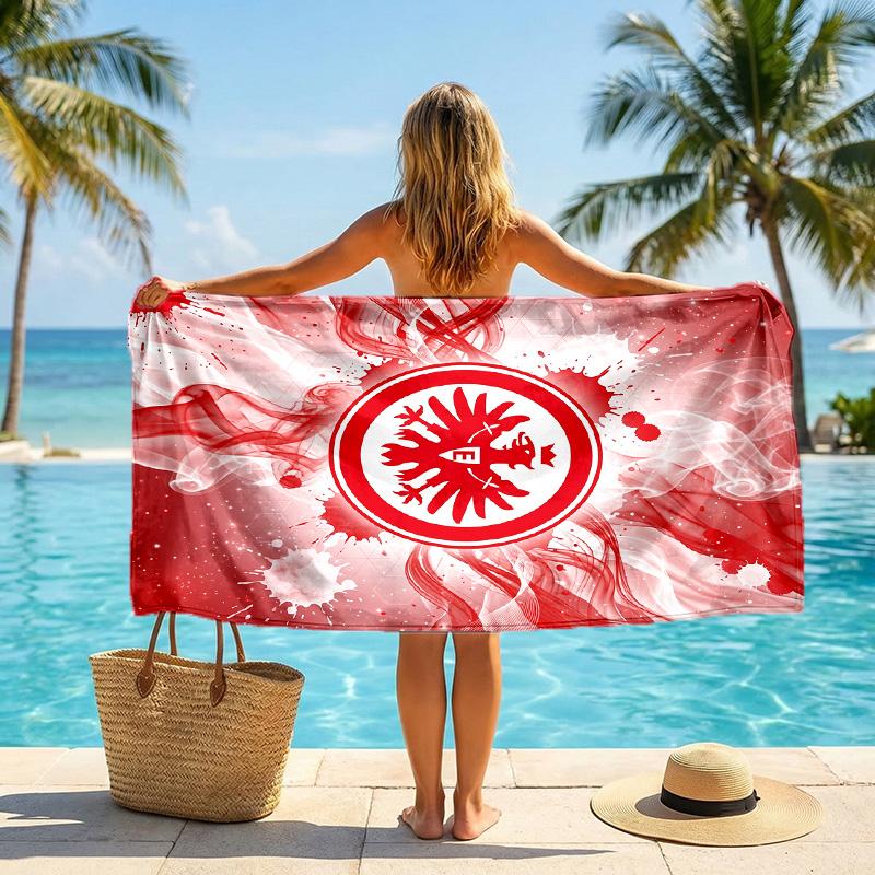 Eintracht Frankfurt Fußball Strandtuch Weiches Mikrofaser-Sommertuch Schnelltrocknendes Saugfähiges Handtuch für Strand Schwimmbad Reisen