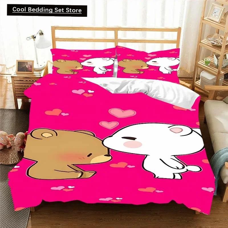 Kawaii Bubu and Dudu 3D Printing Anime Bedding Set Duvet Cover Comforter Bed Single Twin Full King Queen Size Bedding Set Kids