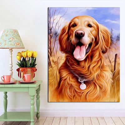 Pintura de diamante 5D, imagen de perro, diamantes de imitación, bordado de diamantes redondos completos, costura de animales