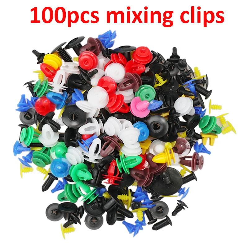 50/100/200pcs Universal Auto Fastener Random Mixed Car Bumper Clips Retainer Car Fastener Rivet Door Panel Fit for All Car