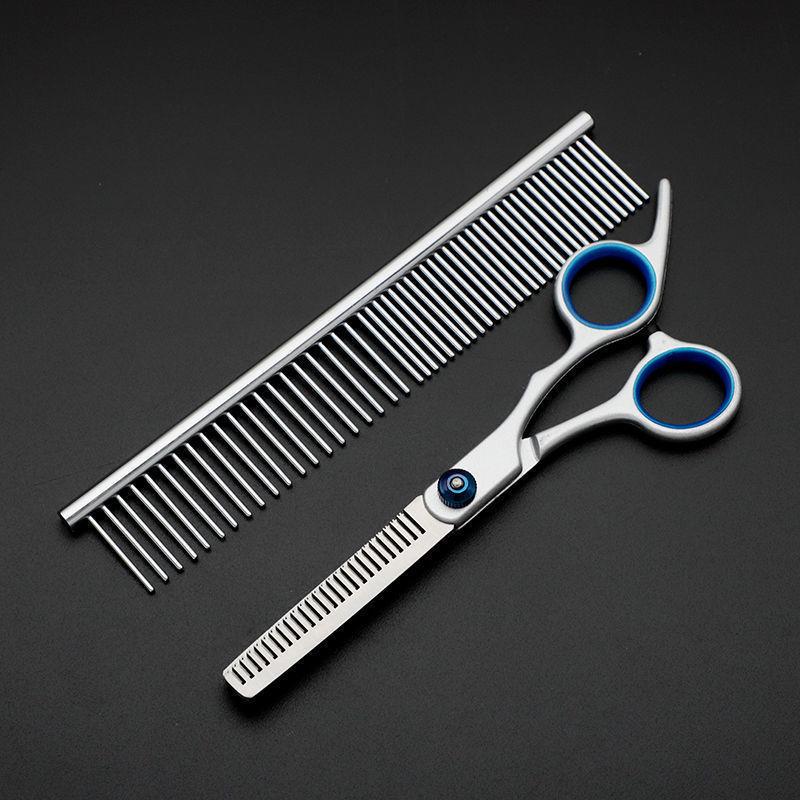 Professional Pet Grooming Scissors Set: Curved Trimming Shears for Dog Hair & Teddy Cuts