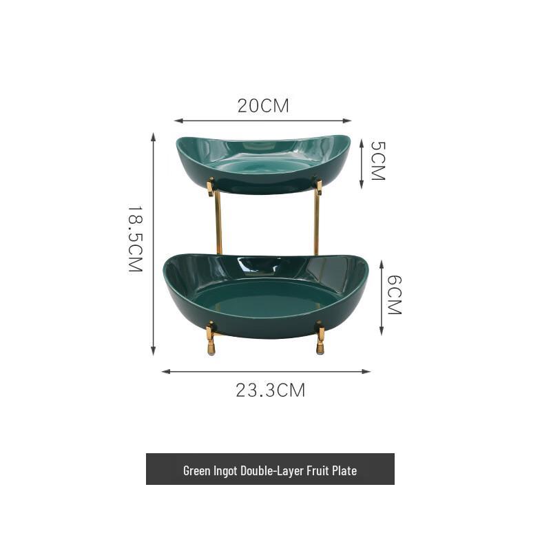 Ceramic Double-Layer Yuanbao Fruit Plate