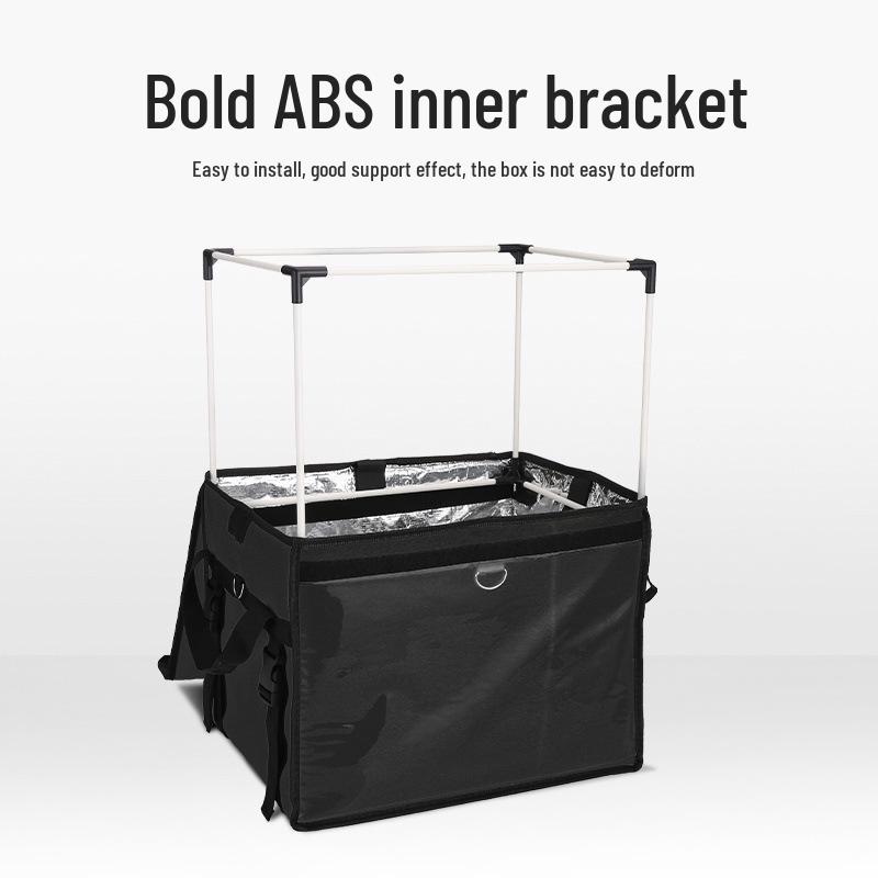Meituan Waimai Black Insulated Delivery Box - Thickened, Waterproof, Car-Mounted, and Home Use.