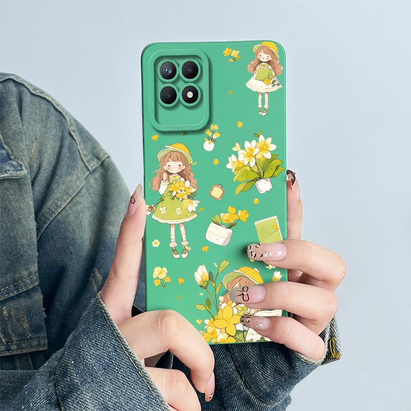 For OPPO Realme 8i 4G Phone Case RMX3151 RMX3286 Soft Silicone Capa for realme Narzo 50 Lovely panda Cartoon Flower Funda Cover