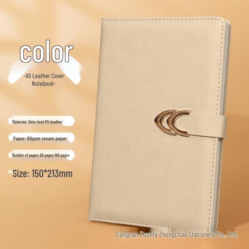 A5 Magnetic Clasp Faux Leather Loose-Leaf Notebook for Students and Business