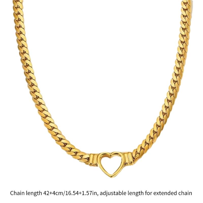 Heart Necklace Pendant Necklace Hollow Heart Charm Necklace Stainless Steel Texture Neck Jewelry for Expressing Love