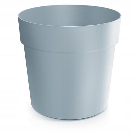 Classic Round Plastic Flowerpot, Light Gray, 17.9 Cm, Grower
