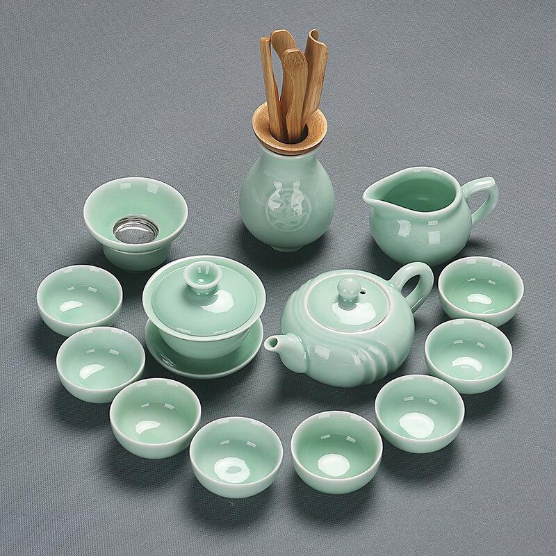 Yi Pan Celadon 14-Piece Ceramic Kung Fu Tea Set