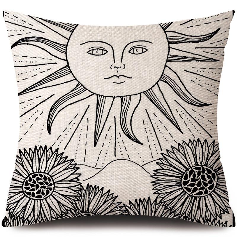 Tarot Card God Sun Face Pillowcase Moon Pillowcase Decoration Living Room bedroom sofa Bed Home Decor Car Cushion decoration