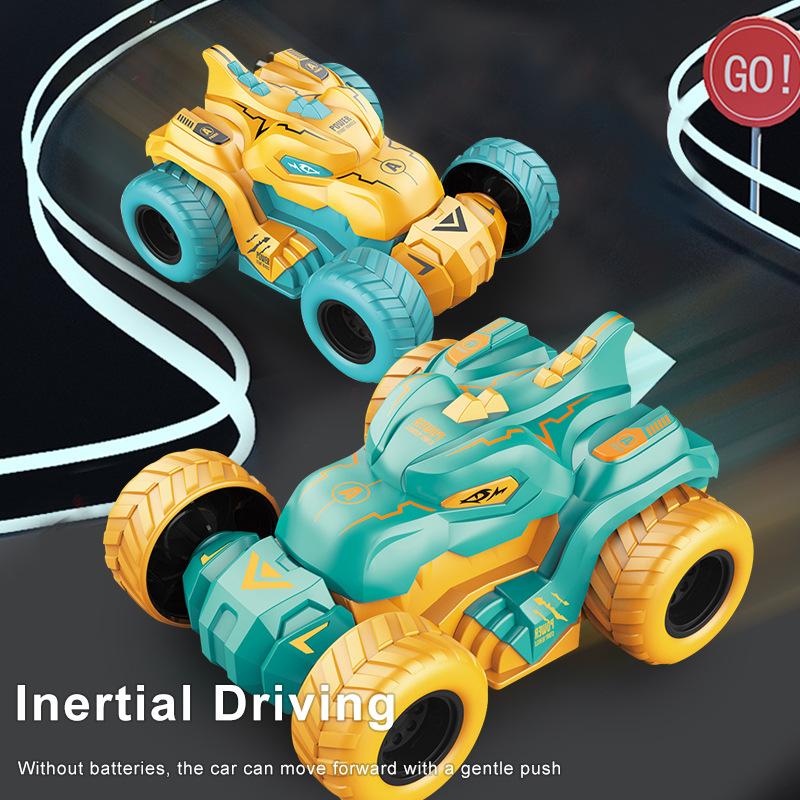 Voiture Cascade Dinosaure à Inertie pour Enfants Rotation et Torsion à 360 Degrés Voiture Jouet, Voiture de Course Jouet pour Garçon