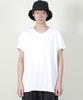 Deumakeu 30-Count Cotton U-Neck Asymmetrical Short Sleeve T-Shirt White