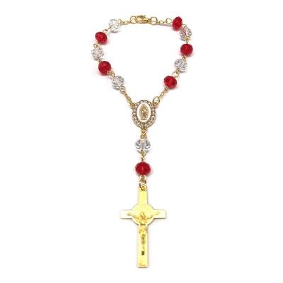 Brățară Rozariu Cruce de Cristal & Ornament Auto pentru Botez & Crăciun