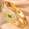 Retro Devil's Eye Opening Couple's Emerald Zircon Inlaid Eye Aiming Bracelet