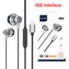 Surround Sound In-ear Earphones for iPhone Headphones 11-16 Mini X XS 6 7 8 Plus Wired Control Earbud In Mic Headset for Samsung