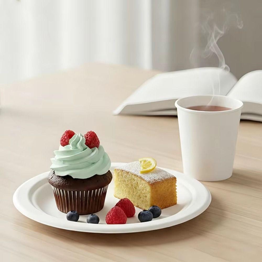 50Pcs Eco-Friendly Disposable Tableware Heat Resistant Wedding Serving Tray Pulp Lunch Boxes Picnic