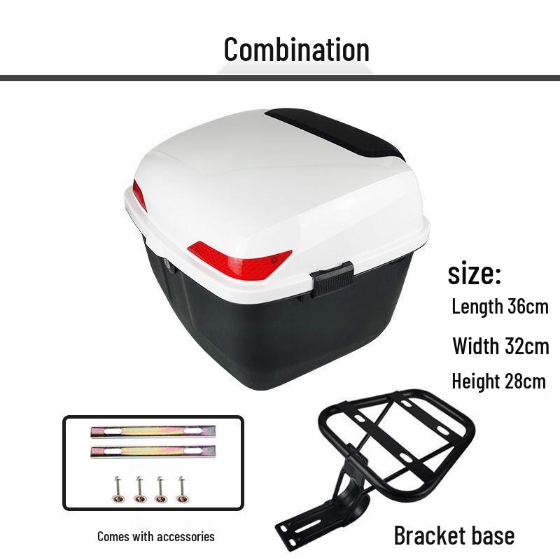 Universal Electric Bicycle Trunk Rack with Backrest and Storage Box