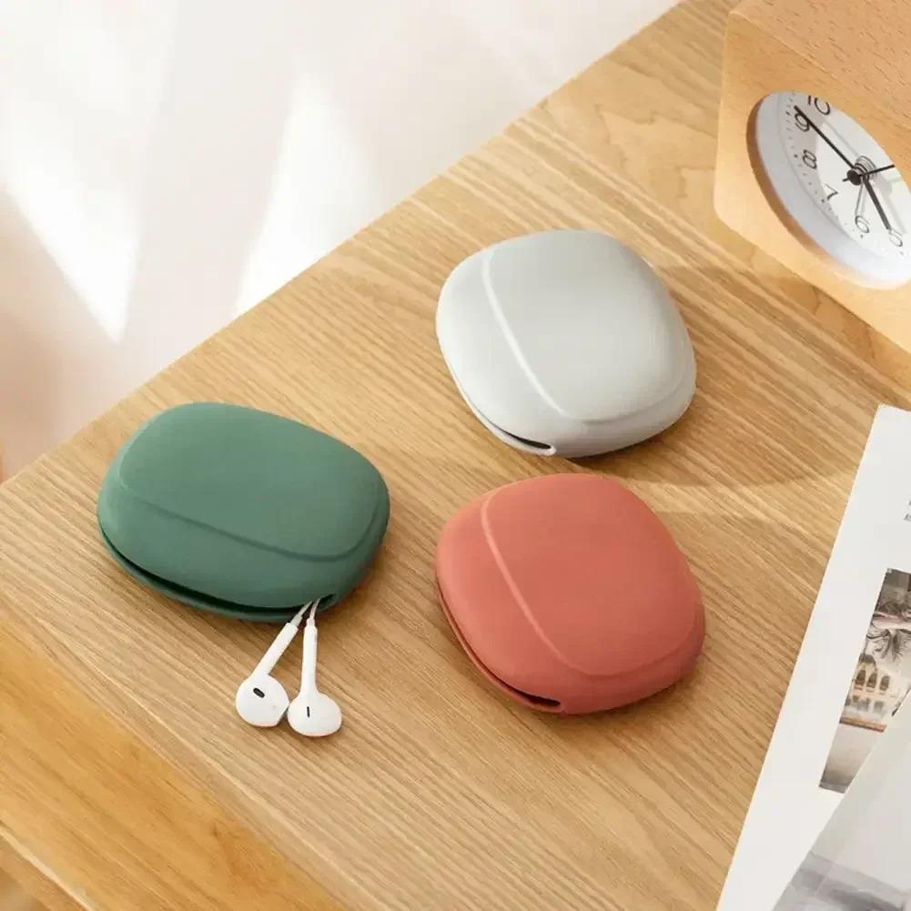 Tragbare Aufbewahrungstasche aus Silikon für Datenkabel, Aufbewahrungsbox für Kopfhörer, süße Aufbewahrungstasche für Telefonladegeräte, Schlüssel, Lippenstift, Reisekabel-Organizer