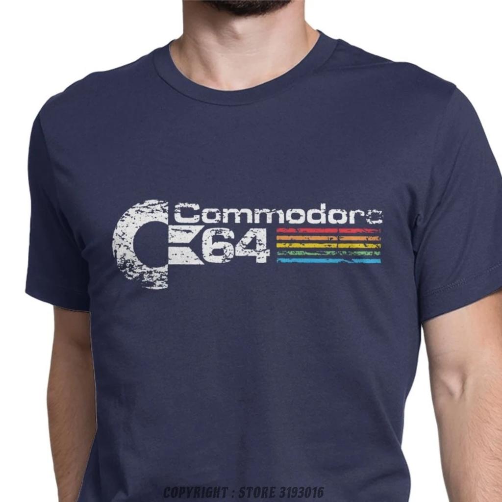 Retro Commodore 64 Koszulki T-shirt Nowe Czysta Bawełna Koszulki C64 Amiga Komputerowy Geek Nerd Koszulki 3D Dekolt O Koszulki