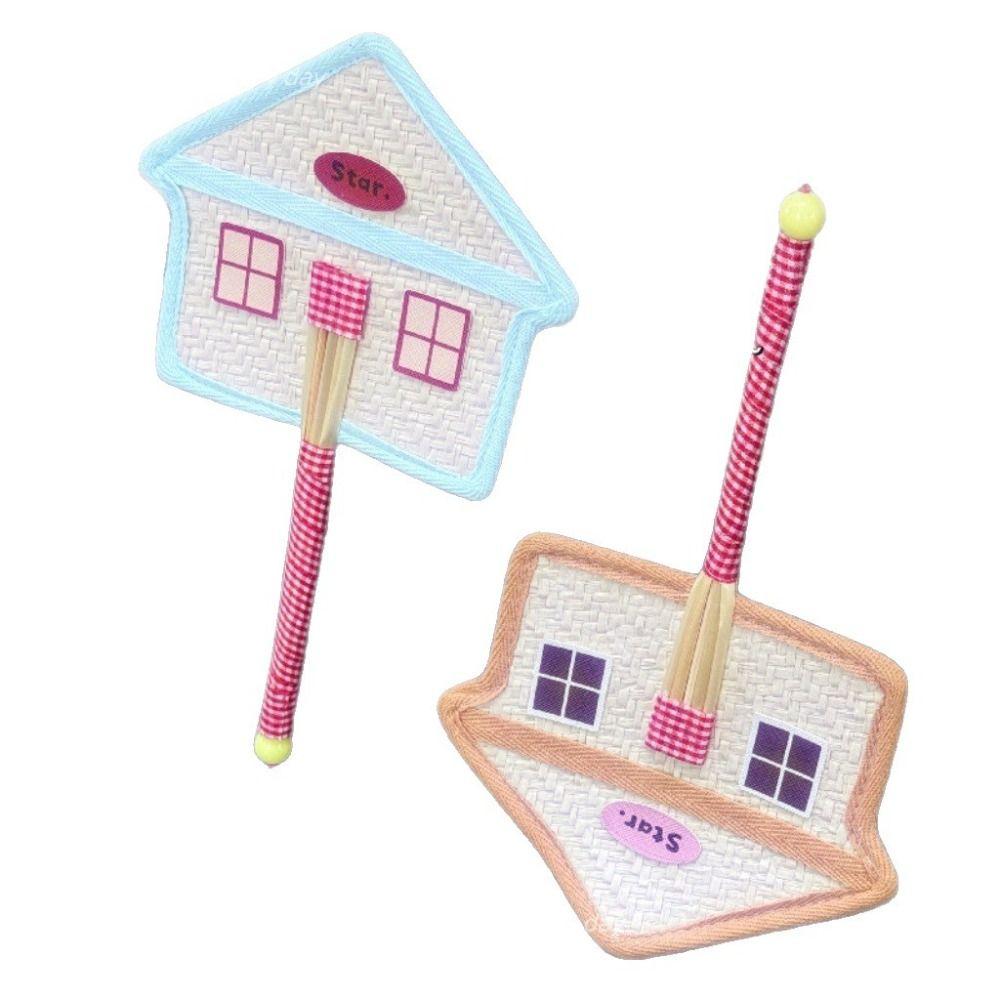 Cute Hand-Woven Fan House Design Decorative Handheld Fans Compact Cattail Fan Home Decor