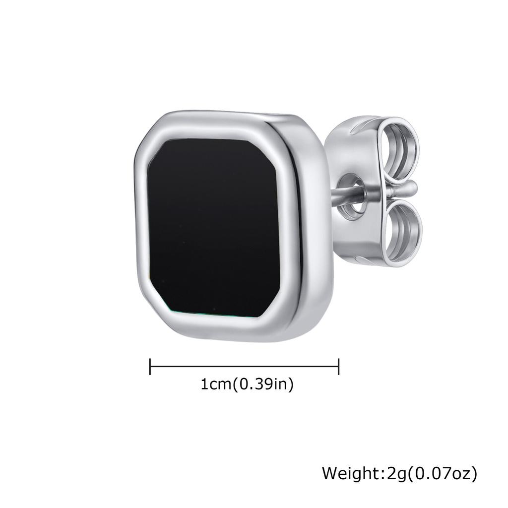 Trendy Natuursteen Oorbellen voor Mannen Jongens, Roestvrij Staal Anti-allergie Vierkante Stud Oorbellen, Unisex Piercing Sieraden Cadeau