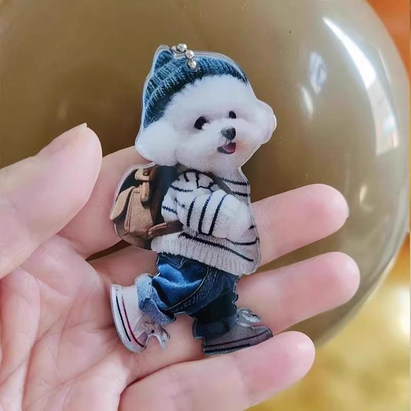 

Creative Teddy Backpack Pendant & Keychain Ornament Dog Backpack Pendant - Flat - 1 Piece