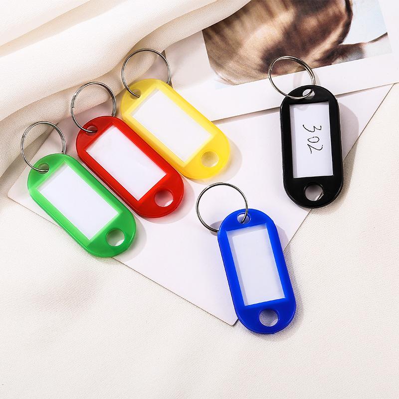 10pcs/Set Multicolor Plastic Number Keychain Labels Numbered Name Baggage Luggage ID Tags Pendant With Key Ring for Women Men