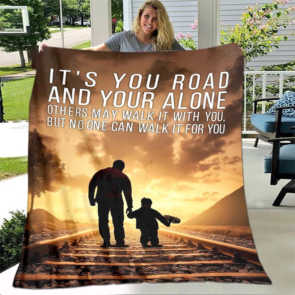 To My Daughter Son Letter Gift HD Blanket,Soft Throw Blanket for Home Bedroom Bed Sofa Picnic Travel Office Cover Blanket Kids