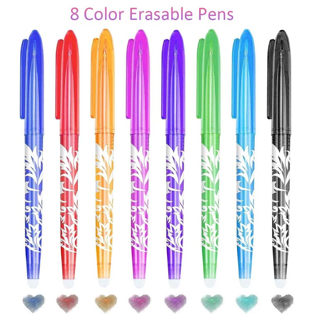 8/12 Piece Collection Multi-color Erasable Gel Pen 05mm Kawaii Pens Writing Creative Drawing Tools Office School Supply Stationery