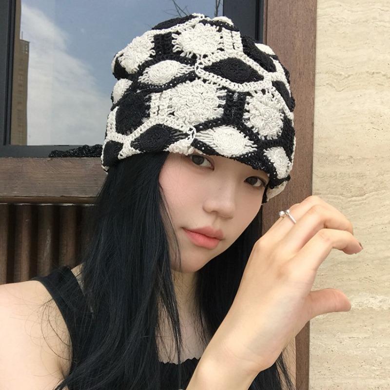 Women S Large Size Hollow Thin Beanie Hat For Spring Summer