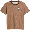 X Peanuts SS25 Snoopy Signature Classic Regular T-Shirt Women Tops Khaki Multicolor CBF07-E7V