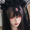 Gothic Halloween Headband Rhinestone Bride Hairband Headdress Veil Headband  Cosplay Cosutmes