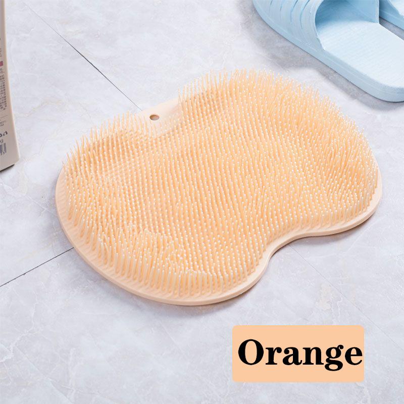 

Инструмент для мытья ног, ленивый человек, щетка для ног, подушечка для массажа подошв, подушечка для мытья ног в бытовой ванной комнате, нескользящая присоска для ремня Orange 1pc