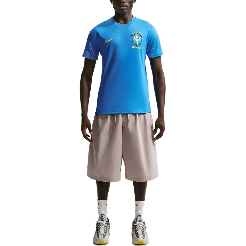 Nike Dri-Fit Strike Brazil Team Slim Fit Crew Neck Quick-Dry Short Sleeve Football Shirt Men tops IB4964-435