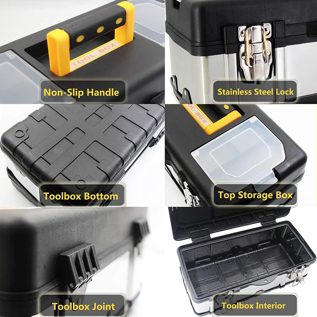 14/17/20 Inch New Double Layer Tools Storage Box with Handle Multifunctional Tool Multiple Specifications Portable Toolbox  Organizer