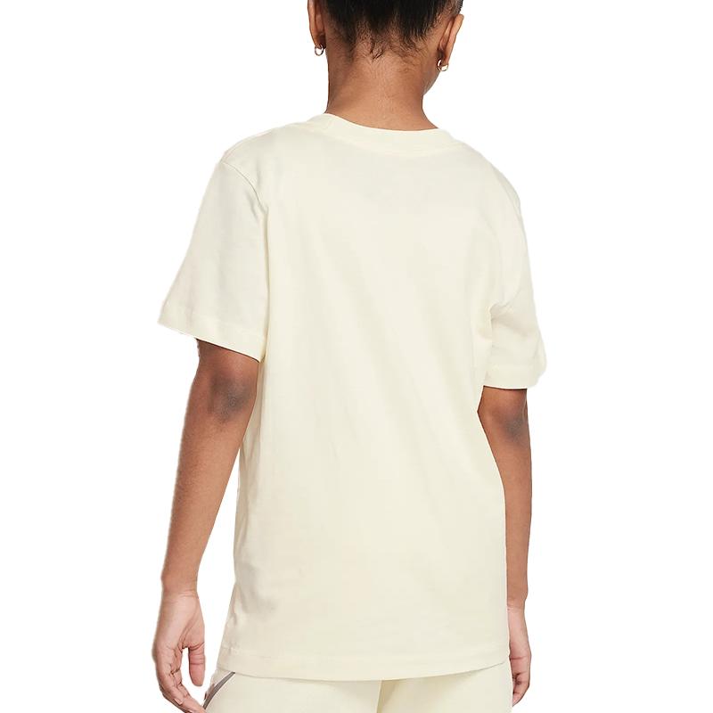 Nike Sportswear Breathable Comfortable Round Neck Pullover Short Sleeve T-Shirt Kids Tops Coconut-Milk FZ5178-113