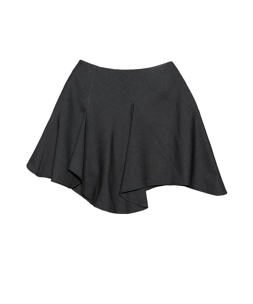 Gyeong Draped Skirt_Charcoal