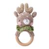 1 Stück Holz Babyrassel Schüttelspielzeug Häkel Löwe Giraffe Holz Babyrassel Beißring Montessori Neugeborenen Tierrassel Spielzeug Geschenk