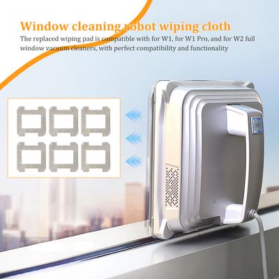 6Pcs Microfiber Vacuum Window Replacement Mop Pad for W1 W1 Pro W2 Washable Water Absorbing Window Cleaner Robot Cloth Set