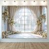 1 Elegant Beige Rose Wedding Background Banner - Suitable for Birthdays Holidays Parties Multiple Sizes To Choose from