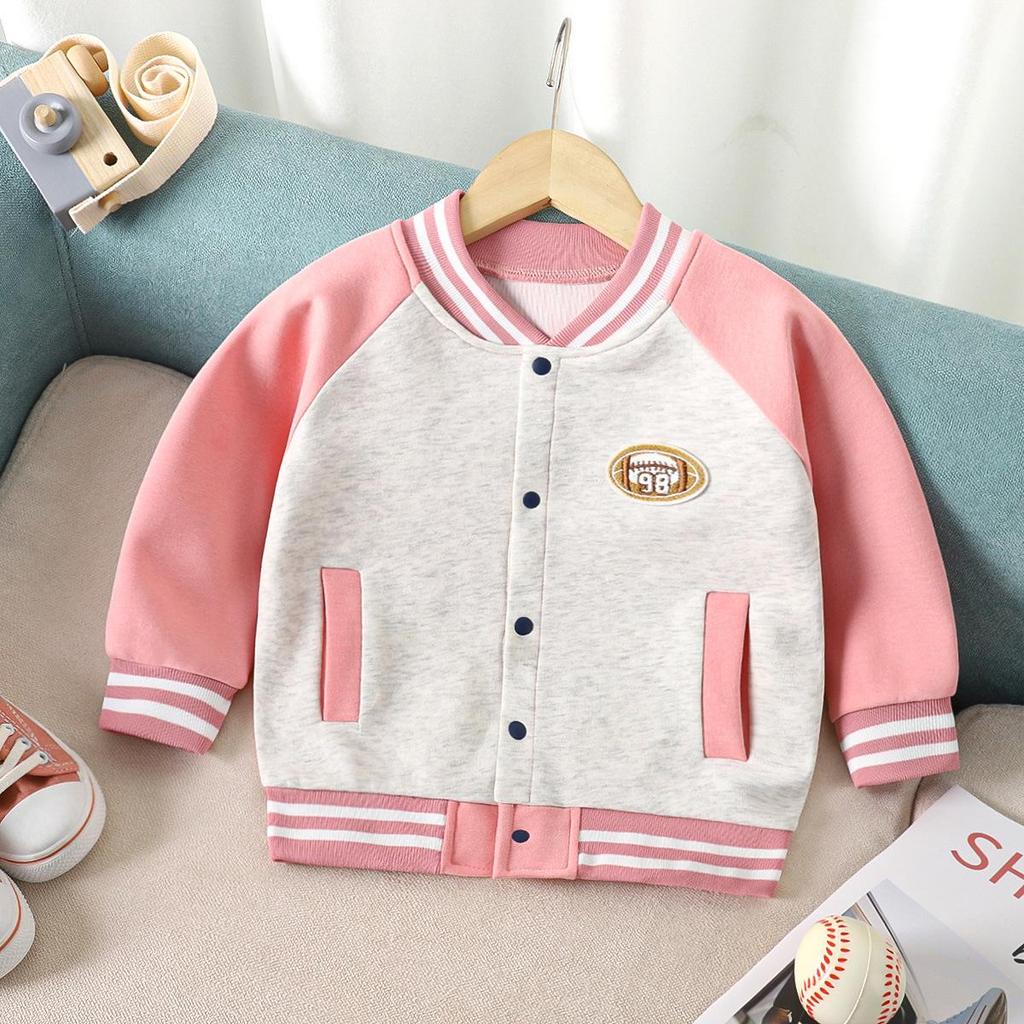 2024 Frühling/Herbst Kinderjacke im Baseballstil: Dick, Lässig, Modisch für Jungen & Mädchen, Größen für Mittelgroße & Große Kinder