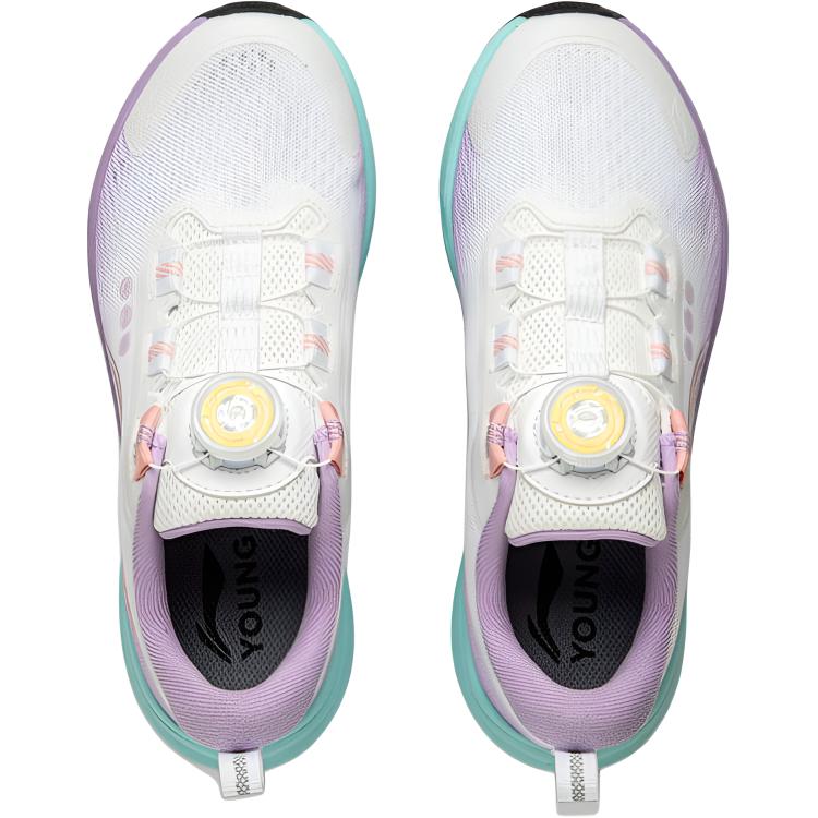 Li Ning Kids Running Fabric Soft Comfortable Shock Absorption Rebound Support Low Top Kids Running Shoes Unisex sneaker YKFU136-12