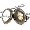 TREEWETO Automatic Mechanical Pocket Watch Half Hunter Case Steampunk Skeleton Dial Men Women Ladies