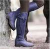 Bottes en cuir à tige haute et bout rond plat pour femmes grandes tailles automne/hiver 2021