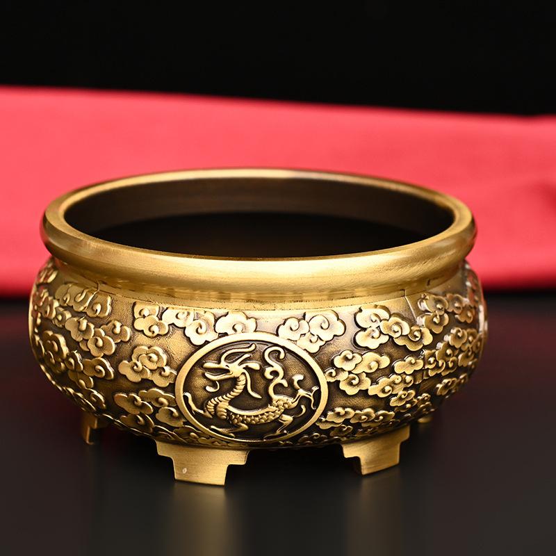 incense burner, cauldron, brass vessel with the twelve zodiac signs, green dragon, white tiger, black stone, red pho