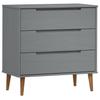 Vidaxl Komoda Molde, Szara, 80X40X80 Cm, Lite Drewno Sosnowe