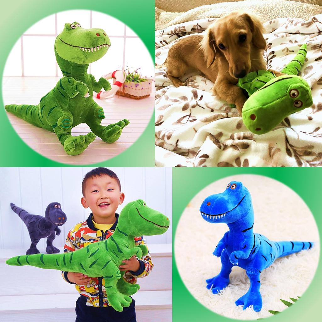 MIMIA Dinosaur Plush Kids Birthday Fluffy Body Pillow Toy, 40cm, Gift, T-Rex, Gift, T-Rex (Green)