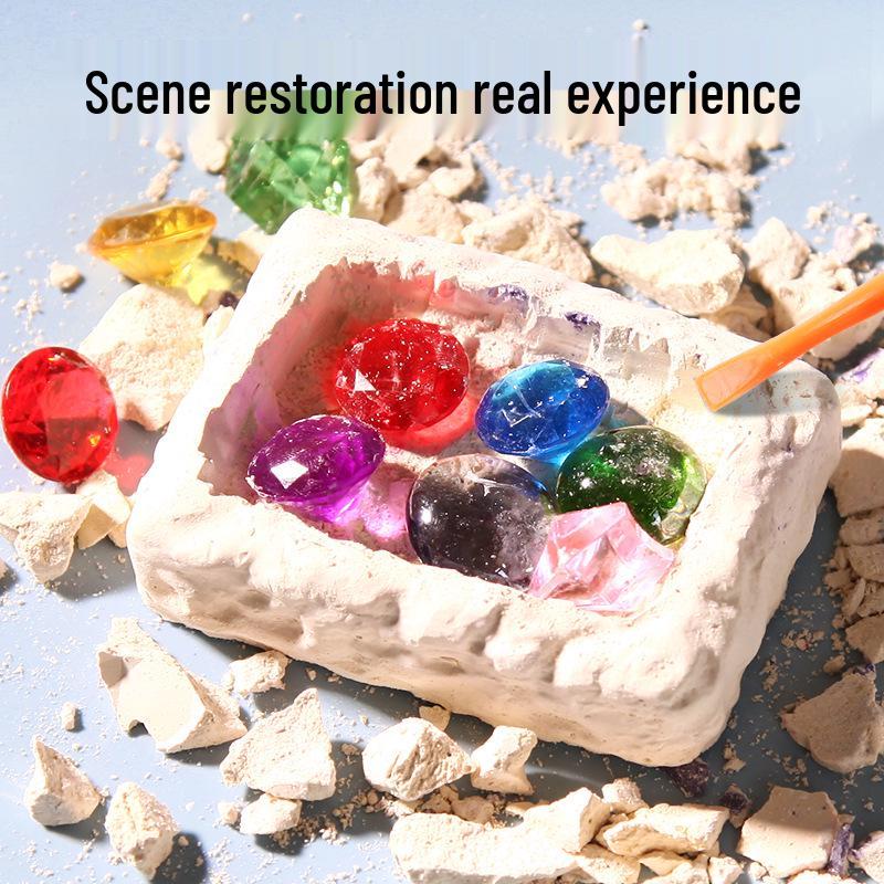 Terracotta Warriors Excavation Kit for Kids - Archaeological Blind Box Toy with Handmade Gems and Treasure Puzzle