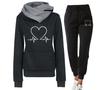 2025 Unisex Printed Sweatshirt & Hoodie Set for Autumn/Winter Casual Jogging