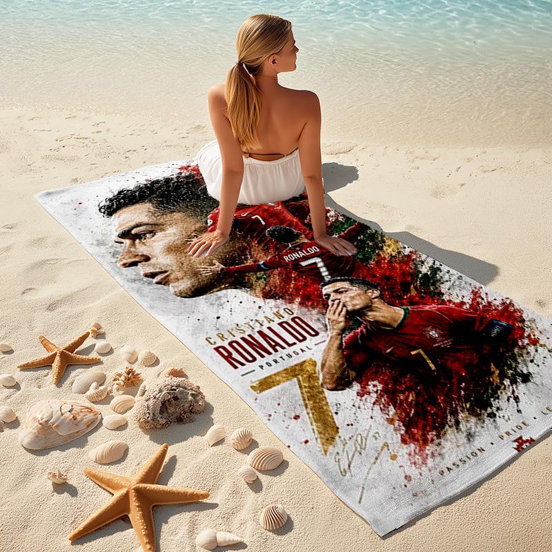 Ronaldo Legacy Passion Power Glory Beach Towel Outdoor Camping Beach Towel For Vacation Photos Quickdrying Swim Towel Absorbent Bath Towel Seaside