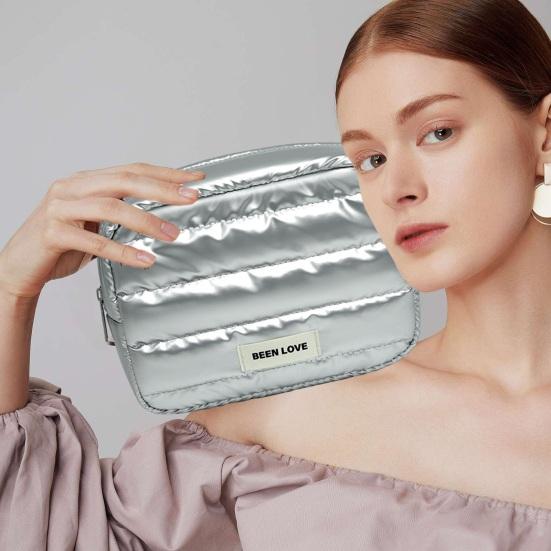 Borsa Trucco Imbottita da Donna Organizzatore Cosmetico Portatile Impermeabile con Cerniera Borsetta Pochette da Toilette per Ragazze Viaggio Uso Domestico